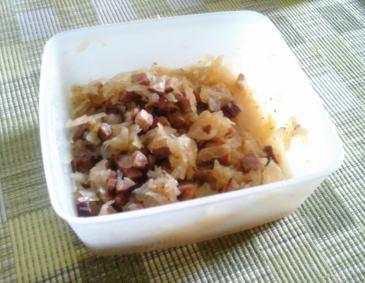 Warmer Krautsalat mit Speckwürfel Warmer Krautsalat mit Speckwürfel