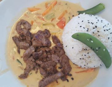 Beiried mit Erdnussbuttersauce Beiried mit Erdnussbuttersauce