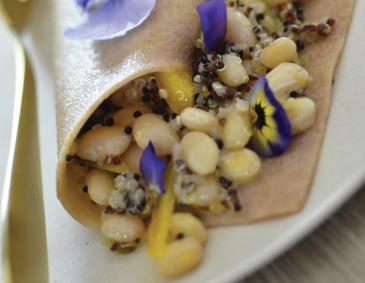 Dinkelpastaröllchen mit Quinoa und Bohnen Dinkelpastaröllchen mit Quinoa und Bohnen