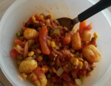 Gnocchi mit Schinken und Gemüse Gnocchi mit Schinken und Gemüse