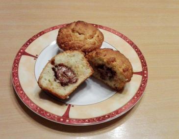 Muffins mit Nougatkern Muffins mit Nougatkern