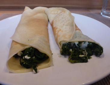 Palatschinken mit Spinat und Feta Palatschinken mit Spinat und Feta