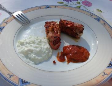 Pikante Schweinslungenbratenröllchen Pikante Schweinslungenbratenröllchen