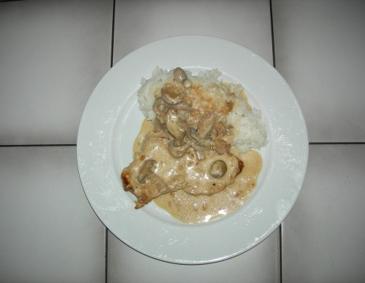 Champigon-Rahmschnitzel in Sherry-Obers-Sauce Champigon-Rahmschnitzel in Sherry-Obers-Sauce