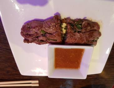 Entrecôte-Streifen nach japanischer Art Entrecôte-Streifen nach japanischer Art