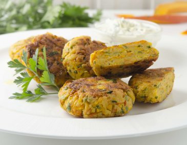 Kürbispuffer aus der Heißluftfritteuse Kürbispuffer aus der Heißluftfritteuse