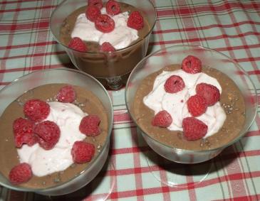 Schokopudding mit Himbeerschaum Schokopudding mit Himbeerschaum