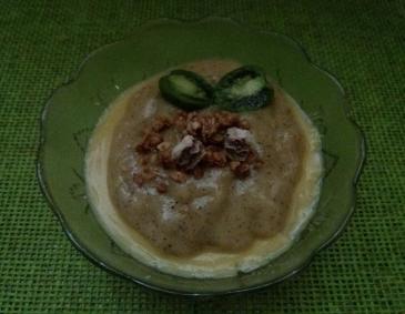 Müslipudding mit Kiwi-Bananenmus Müslipudding mit Kiwi-Bananenmus
