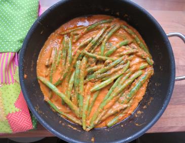 Fisolen in Cashewsauce Fisolen in Cashewsauce