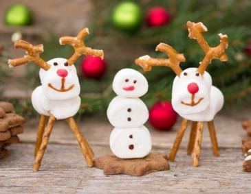 Weihnachtliche Marshmallow Figuren Weihnachtliche Marshmallow Figuren