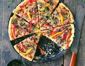 Paprikaquiche mit Amarantkruste Paprikaquiche mit Amarantkruste