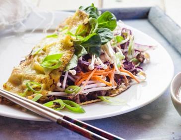 Banh Xeo mit Faschiertem Banh Xeo mit Faschiertem