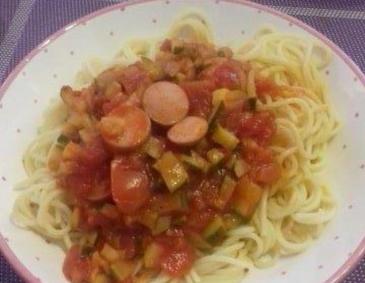 Pasta mit Zucchini und Würstel Pasta mit Zucchini und Würstel