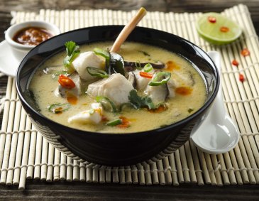 Kabeljau mit Kokos und Pilzen Kabeljau mit Kokos und Pilzen
