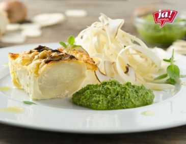 Petersilienwurzelgratin mit Petersilienpesto Petersilienwurzelgratin mit Petersilienpesto