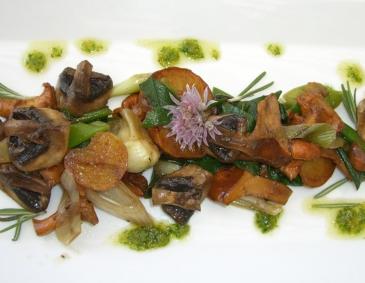 Schwammerlsalat mit Schnittlauchpesto Schwammerlsalat mit Schnittlauchpesto