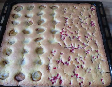 Leichter Obst-Mais-Blechkuchen Leichter Obst-Mais-Blechkuchen