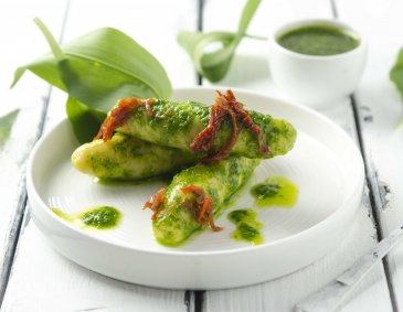Schupfnudeln mit Bärlauchpesto Schupfnudeln mit Bärlauchpesto