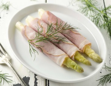 Spargel mit Schinken