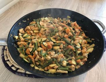 Gemüsepfanne mit Hühnerfleisch Gemüsepfanne mit Hühnerfleisch