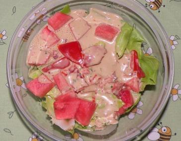 Melonen-Paradeiser-Salat Melonen-Paradeiser-Salat