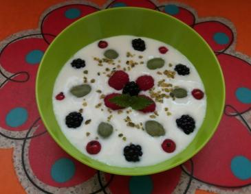 Joghurtsuppe mit Beeren Joghurtsuppe mit Beeren