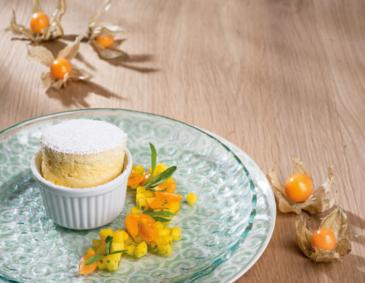 Vanillesoufflé mit Mango Vanillesoufflé mit Mango