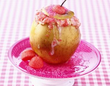 Bratapfel mit Zuckerwatte Bratapfel mit Zuckerwatte