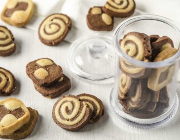 Schachbrettkekse oder Spiralkekse