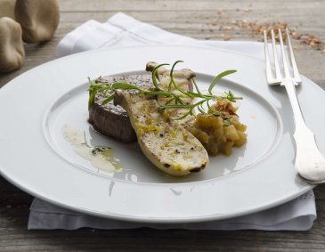 Steak mit Kräuterseitlingen Steak mit Kräuterseitlingen