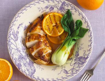 Hühnerbrust mit Orangensauce und Pak Choi Hühnerbrust mit Orangensauce und Pak Choi