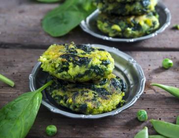 Vegane Spinat-Erbsen-Bratlinge Vegane Spinat-Erbsen-Bratlinge