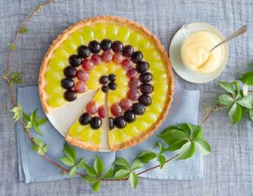 Traubenkuchen mit Vin Santo-Creme Traubenkuchen mit Vin Santo-Creme