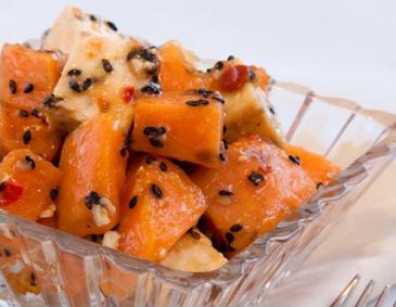Gebackene süße Papayas Gebackene süße Papayas