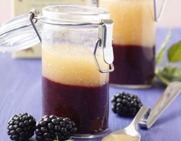 Pfirsich-Brombeer-Schichtmarmelade Pfirsich-Brombeer-Schichtmarmelade