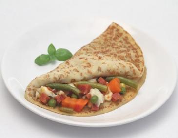 Salami-Gemüse-Palatschinken mit Mozzarella Salami-Gemüse-Palatschinken mit Mozzarella