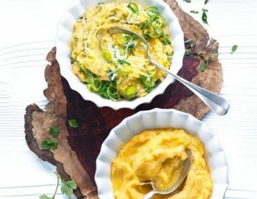 Käse-Lauch-Polenta aus dem Dampfgarer Käse-Lauch-Polenta aus dem Dampfgarer