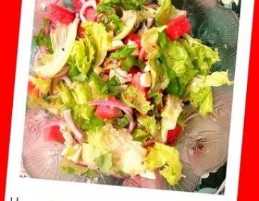 Wassermelonensalat mit Wasabinüssen Wassermelonensalat mit Wasabinüssen