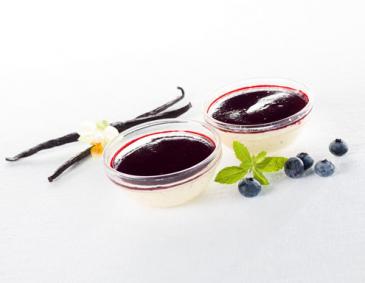 Vanillecreme mit Heidelbeeren