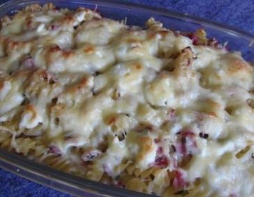 Überbackene Käse-Schinken-Nudeln Überbackene Käse-Schinken-Nudeln