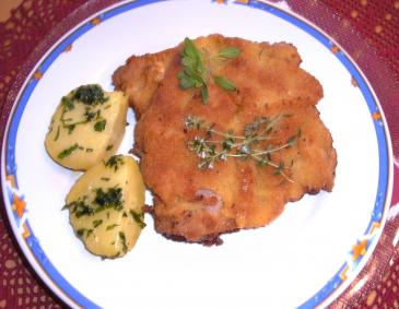 Wiener Kalbsschnitzel mit Kräutern Wiener Kalbsschnitzel mit Kräutern