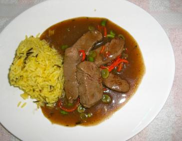 Lammrücken-Pfanne mit Safranreis Lammrücken-Pfanne mit Safranreis