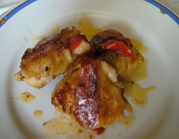 Hendeloberkeulen mit Rotem Paprika Hendeloberkeulen mit Rotem Paprika
