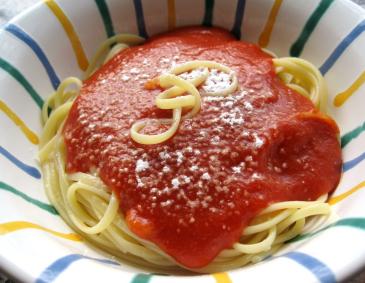 Spaghetti mit Paradeissauce Spaghetti mit Paradeissauce