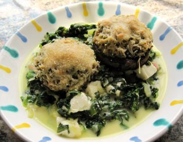 Gefüllte Champignons mit Mangold-Pak Choi-Gemüse Gefüllte Champignons mit Mangold-Pak Choi-Gemüse