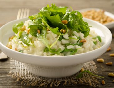 Rucolarisotto mit Knoblauch Rucolarisotto mit Knoblauch