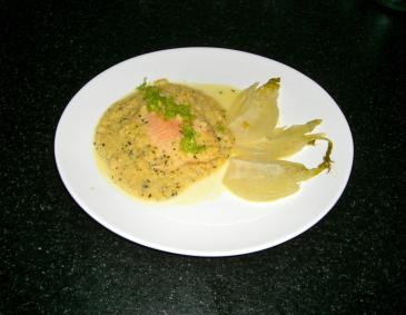 Lachsforellenfilet an Sesam-Obers-Soße Lachsforellenfilet an Sesam-Obers-Soße