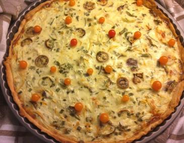 Zucchini-Lauch-Quiche mit Mozzarella Zucchini-Lauch-Quiche mit Mozzarella