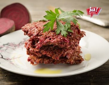 Rote Rüben-Dinkelkleie-Puffer Rote Rüben-Dinkelkleie-Puffer