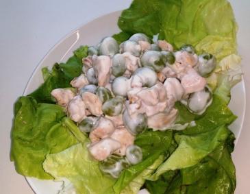 Schlanker Hühnersalat mit Trauben Schlanker Hühnersalat mit Trauben